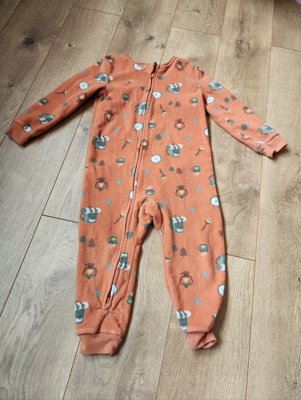 3t Fleece Camping Footless pajamas